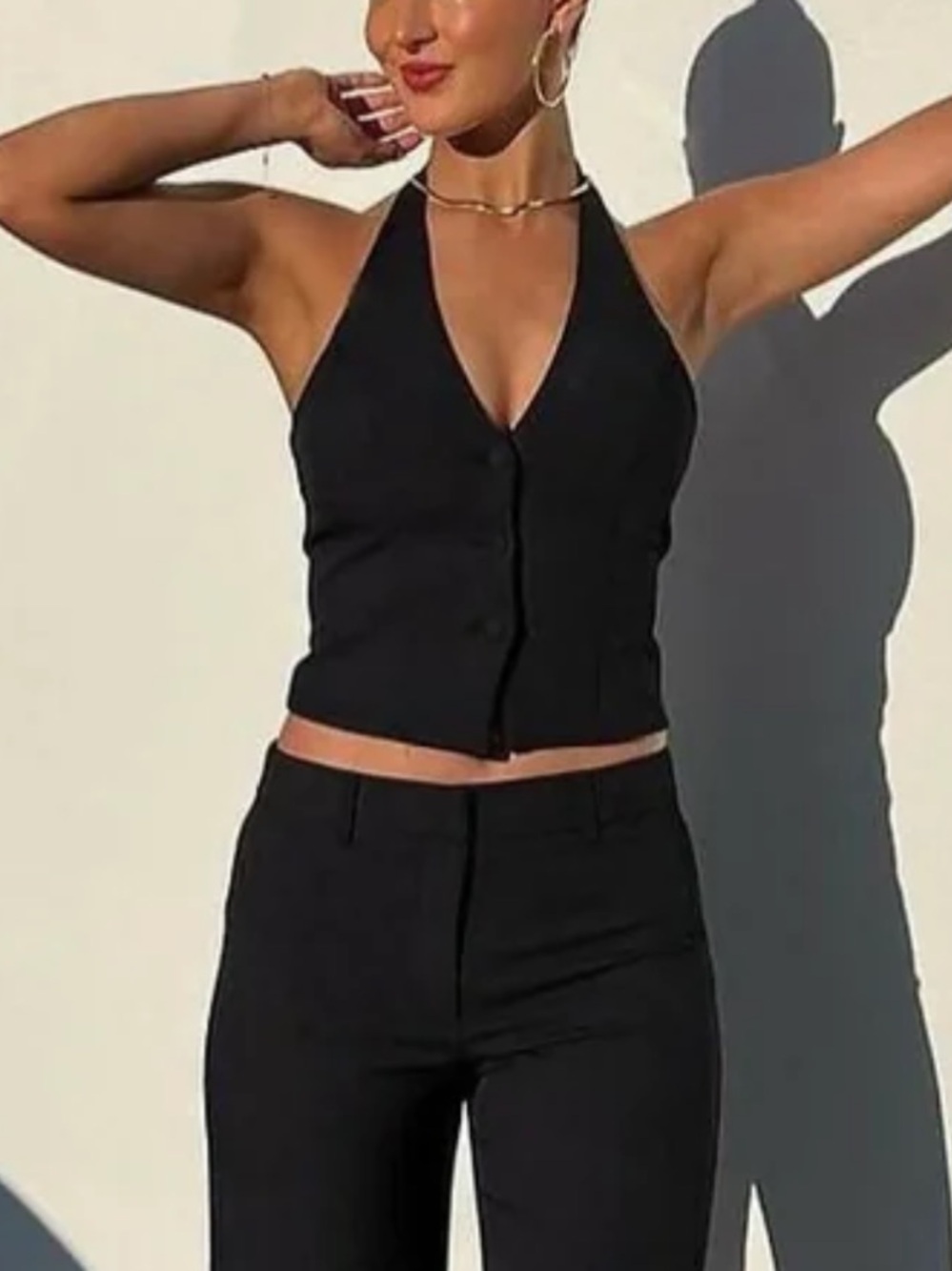 Kookai oyster halter vest